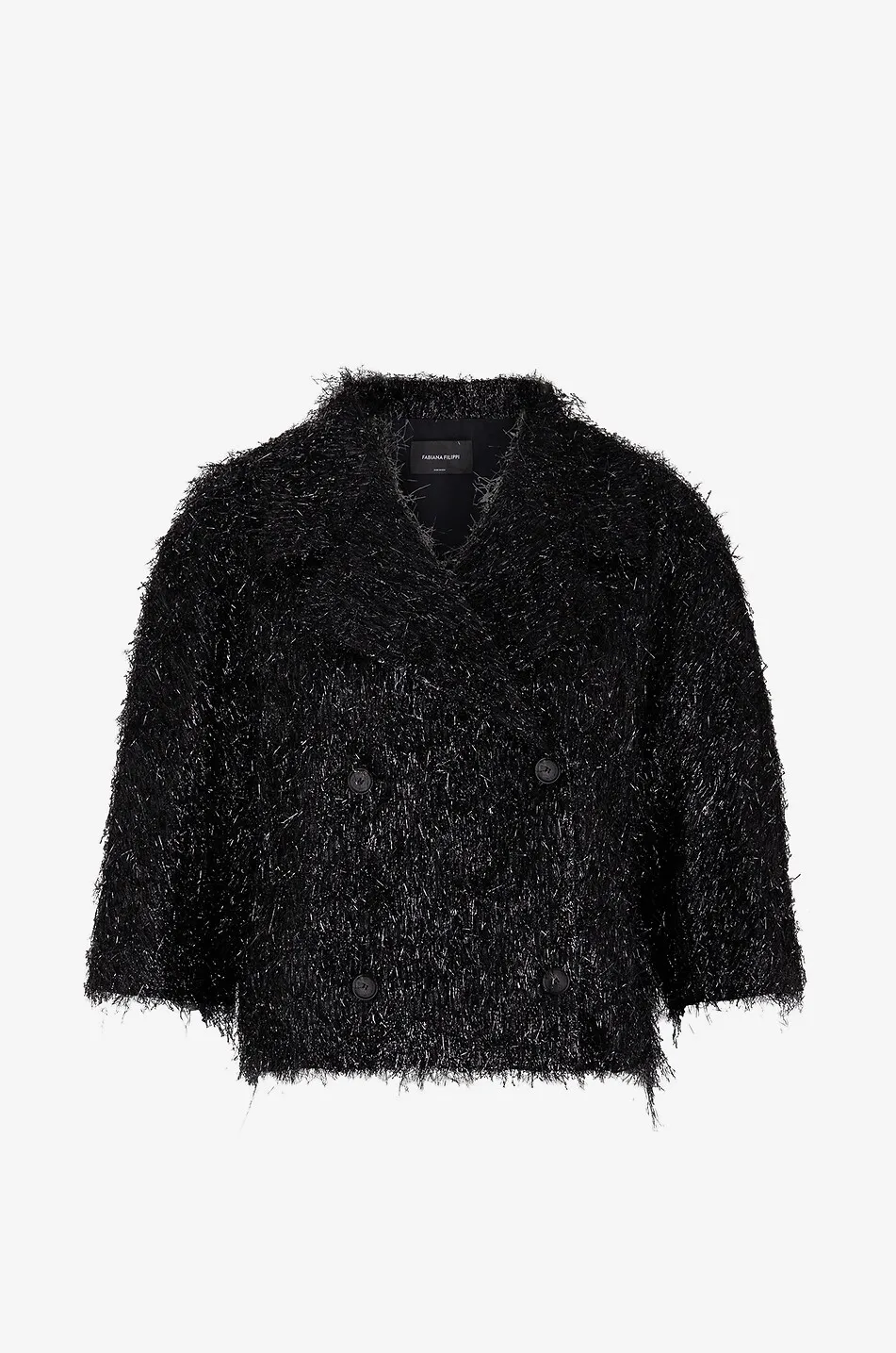 Blazer boxy à franges en Lurex