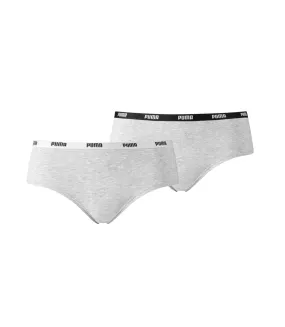 Boxer PUMA Femme en Coton Qualité et Confort-Assortiment modèles photos selon arrivages- Pack de 2 SHORTIES PUMA Gris