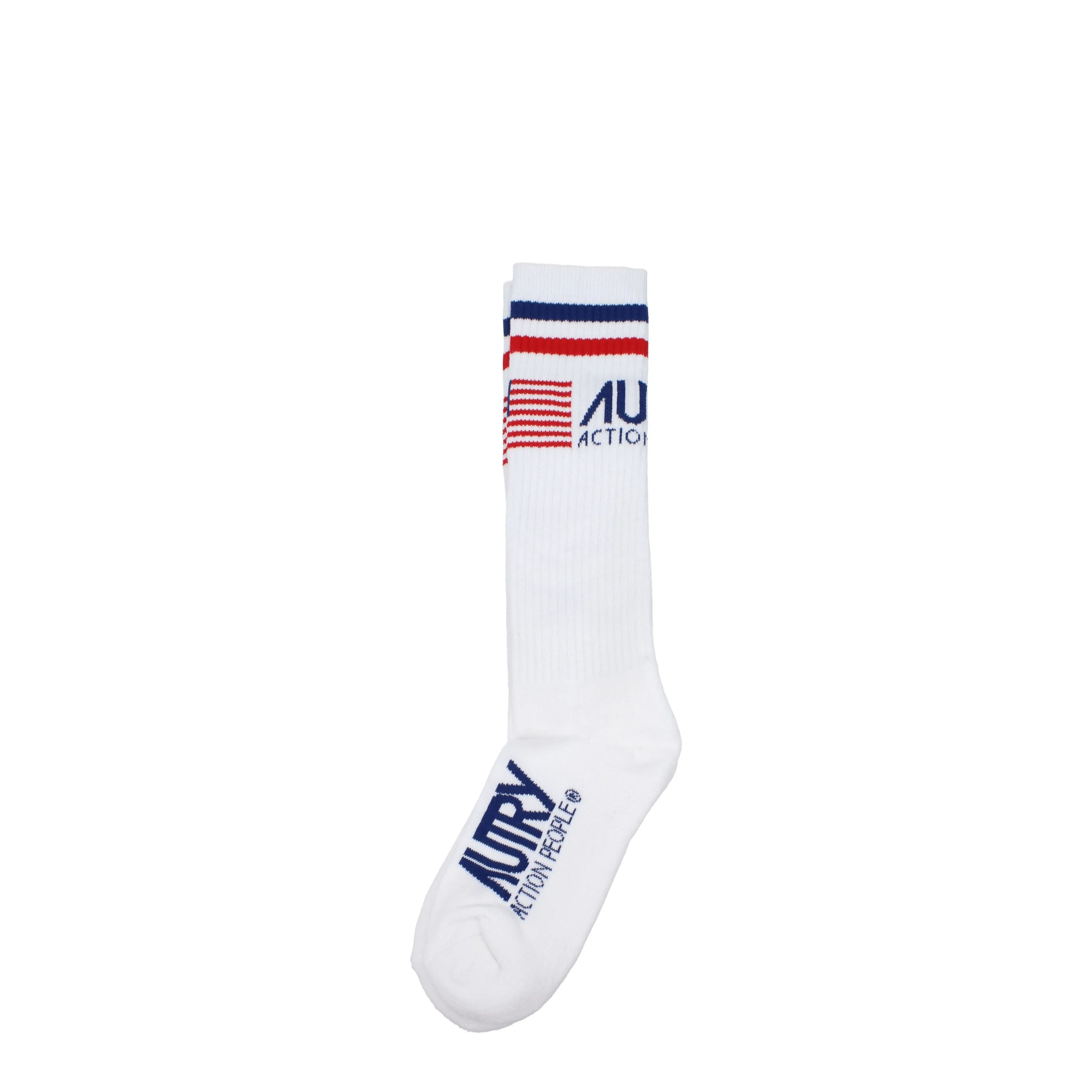 Chaussettes et chaussettes australiennes en coton blanc / bleu
