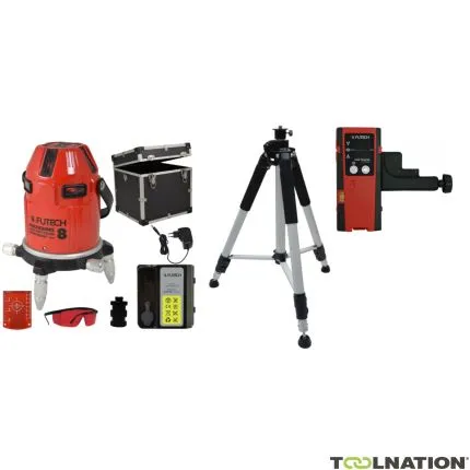 Futech 042.08-P MC8 HPSV Laser croix rouge 8 lignes 042.08 + trépied 300 cm + Récepteur Line Tracer Rouge/Vert