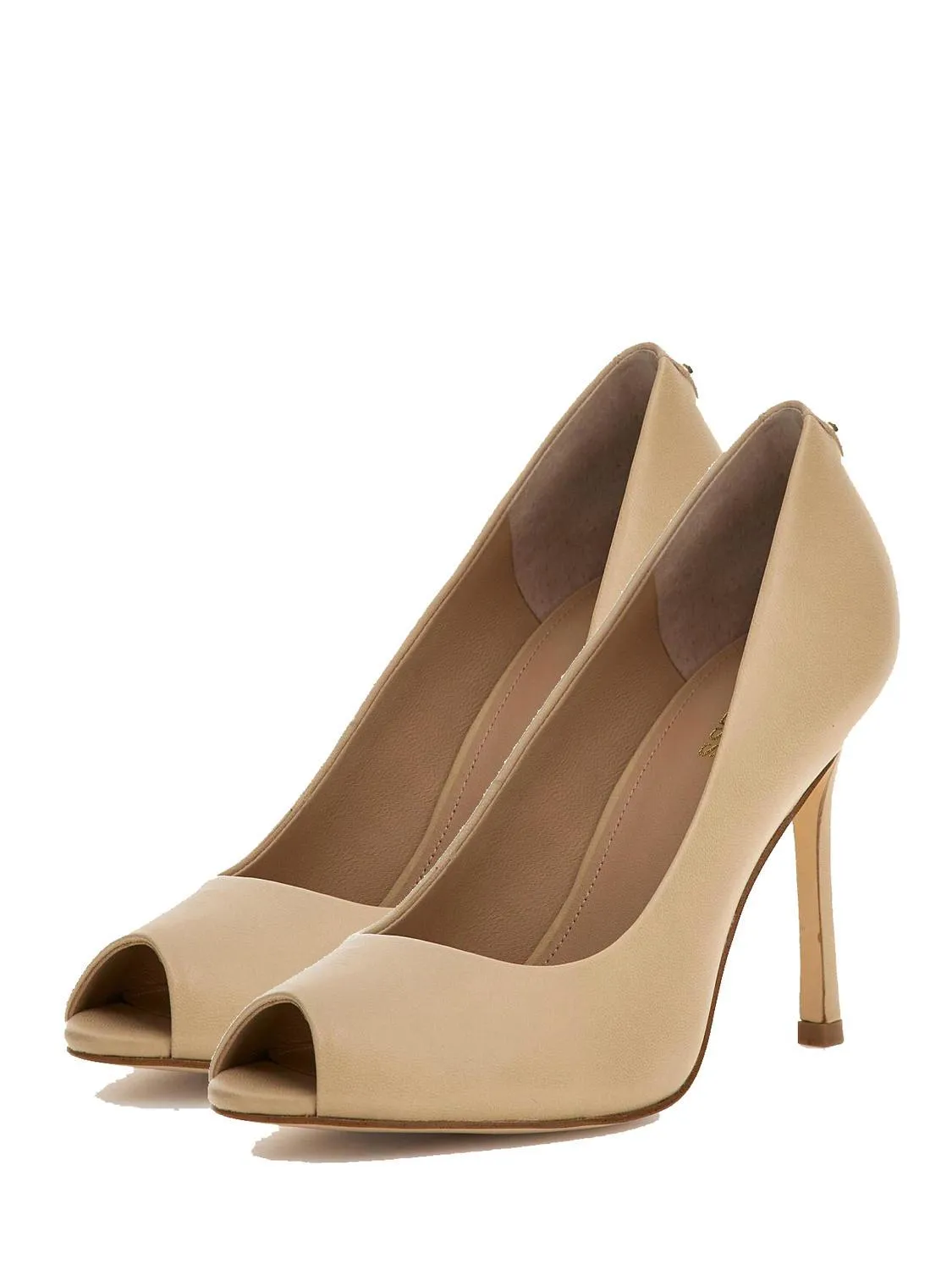 Guess Blanchi Escarpins En Cuir À Bout Ouvert Nu - Achetez À Prix Outlet!
