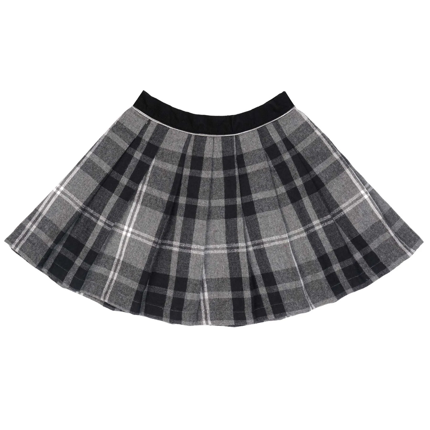 Jupe Plissée Écossaise Fille | Carreaux Tartan Gris | LONDON