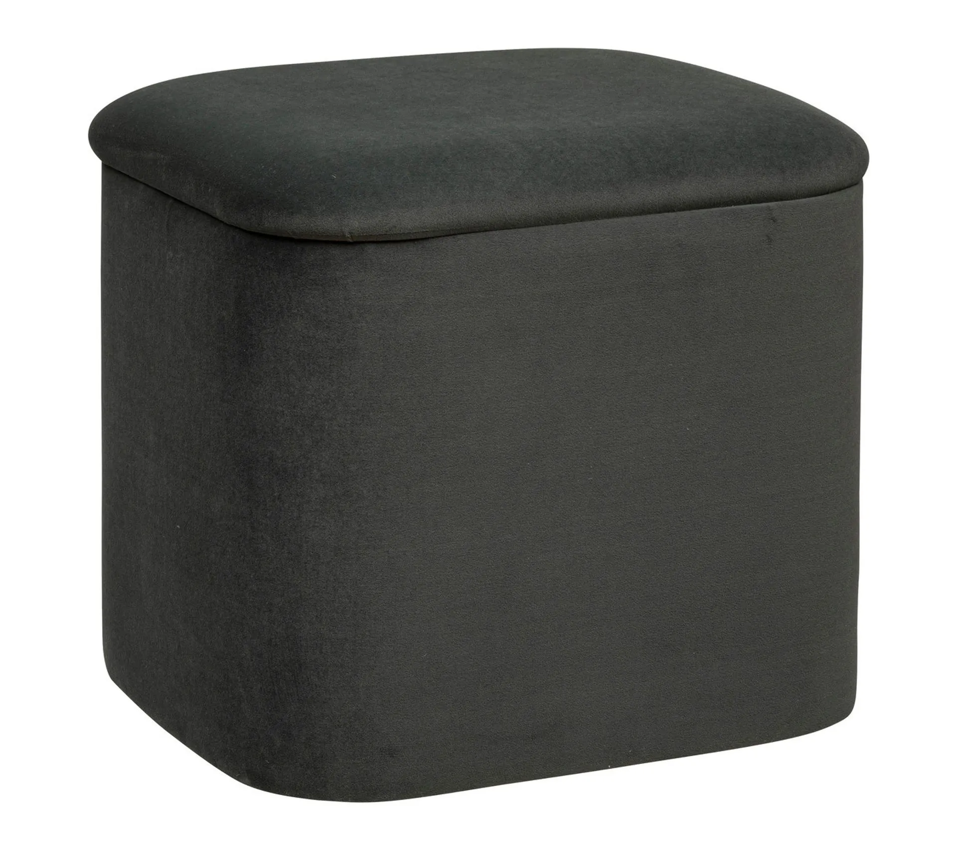 Lot De 2 Poufs Coffres De Rangement En Velours Gris Clair Et Gris Foncé