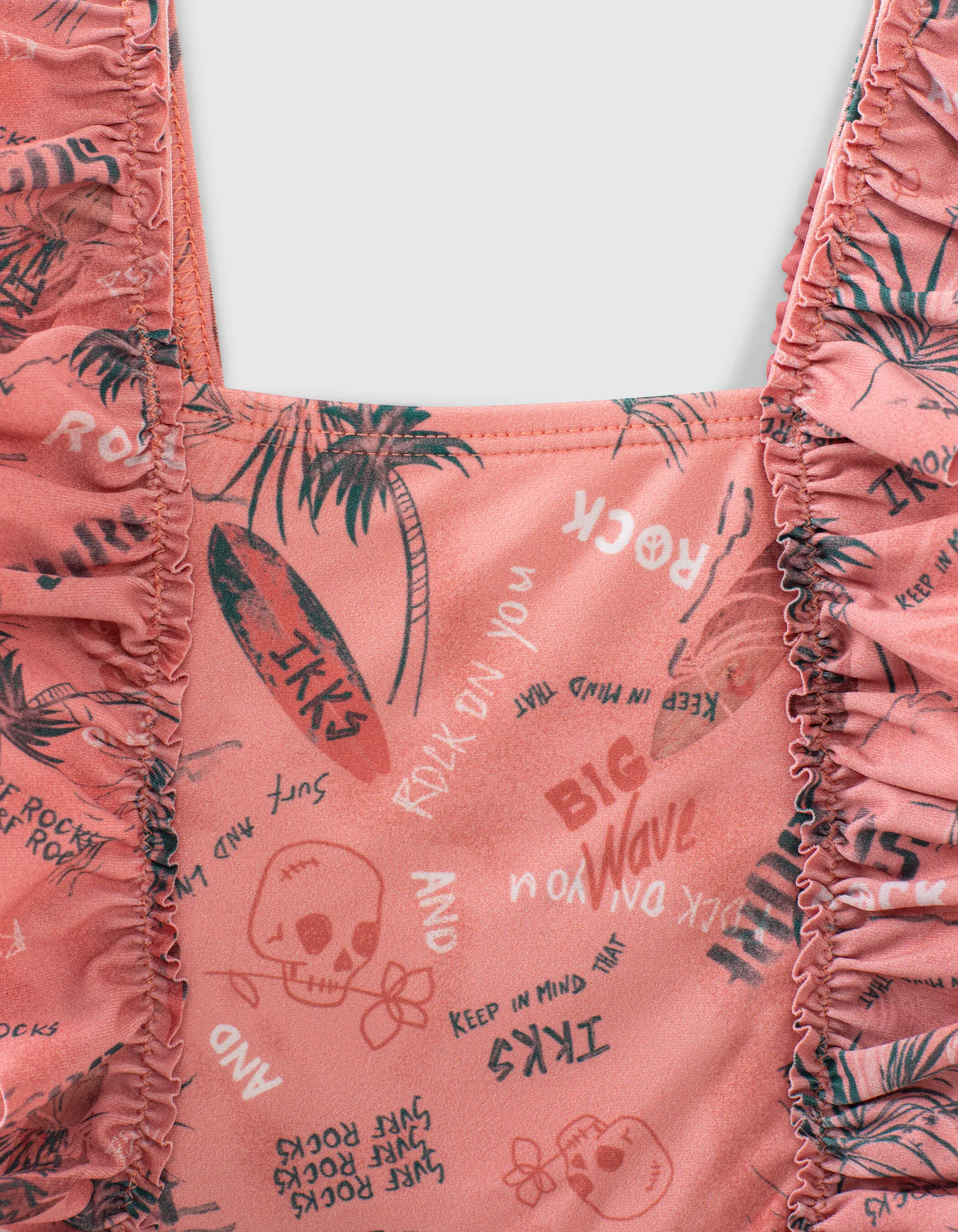 Maillot de bain 1 pièce dusty rose Surf recyclé bébé fille