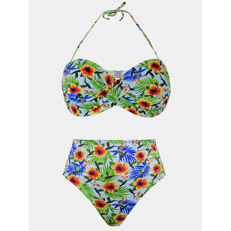 Maillot de bain 2 pièces à pois milly kaki femme - Grain De Sable | wimod