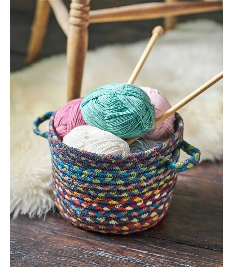 Panier multicolore (petit) - Maison - Jute