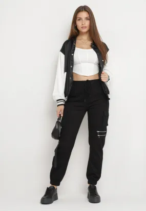 Pantalon cargo taille haute noir