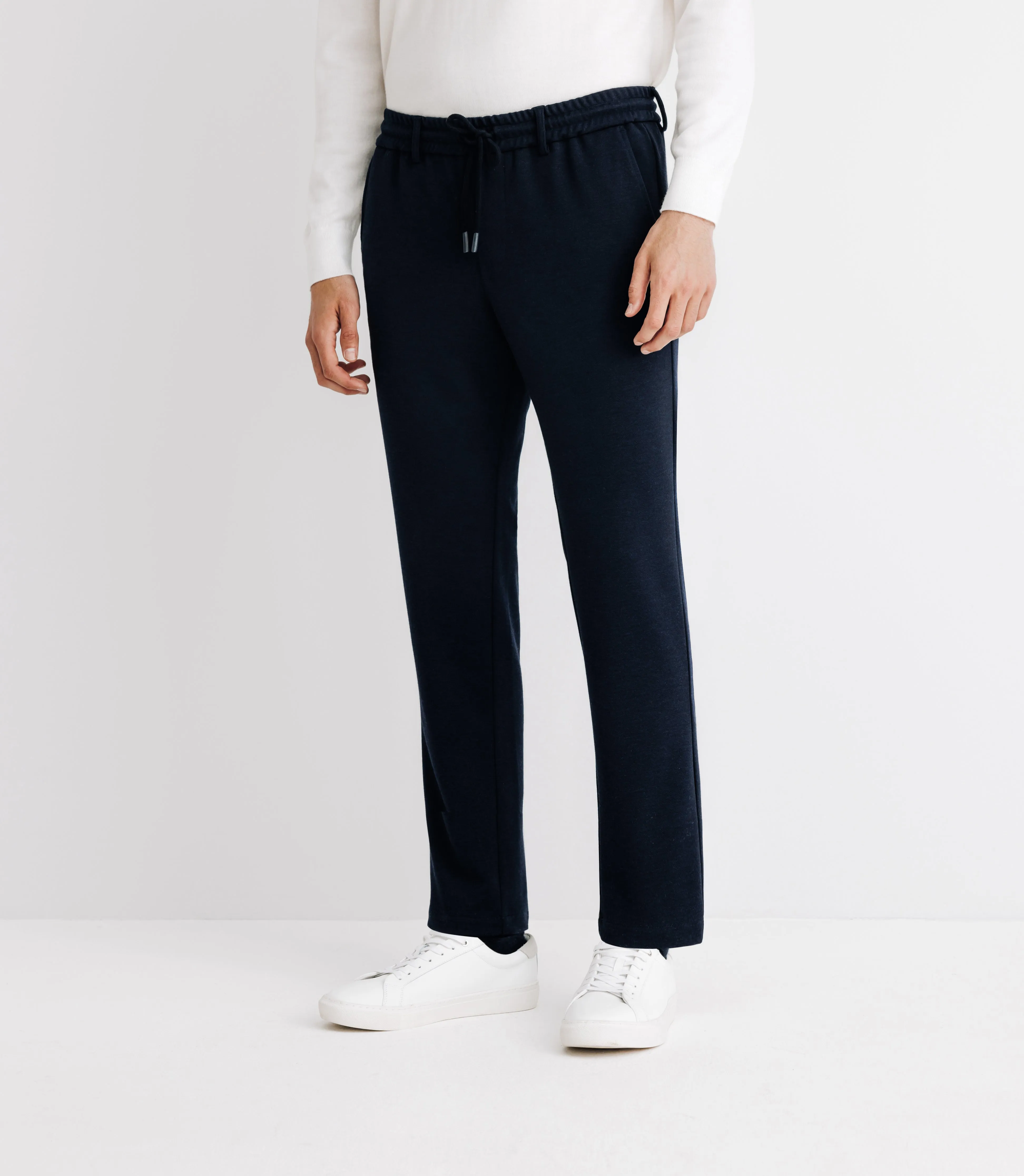 Pantalon élastique avec cordon marine