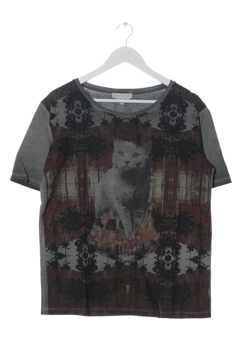 Paul & Joe T-shirt gris clair moucheté style décontracté