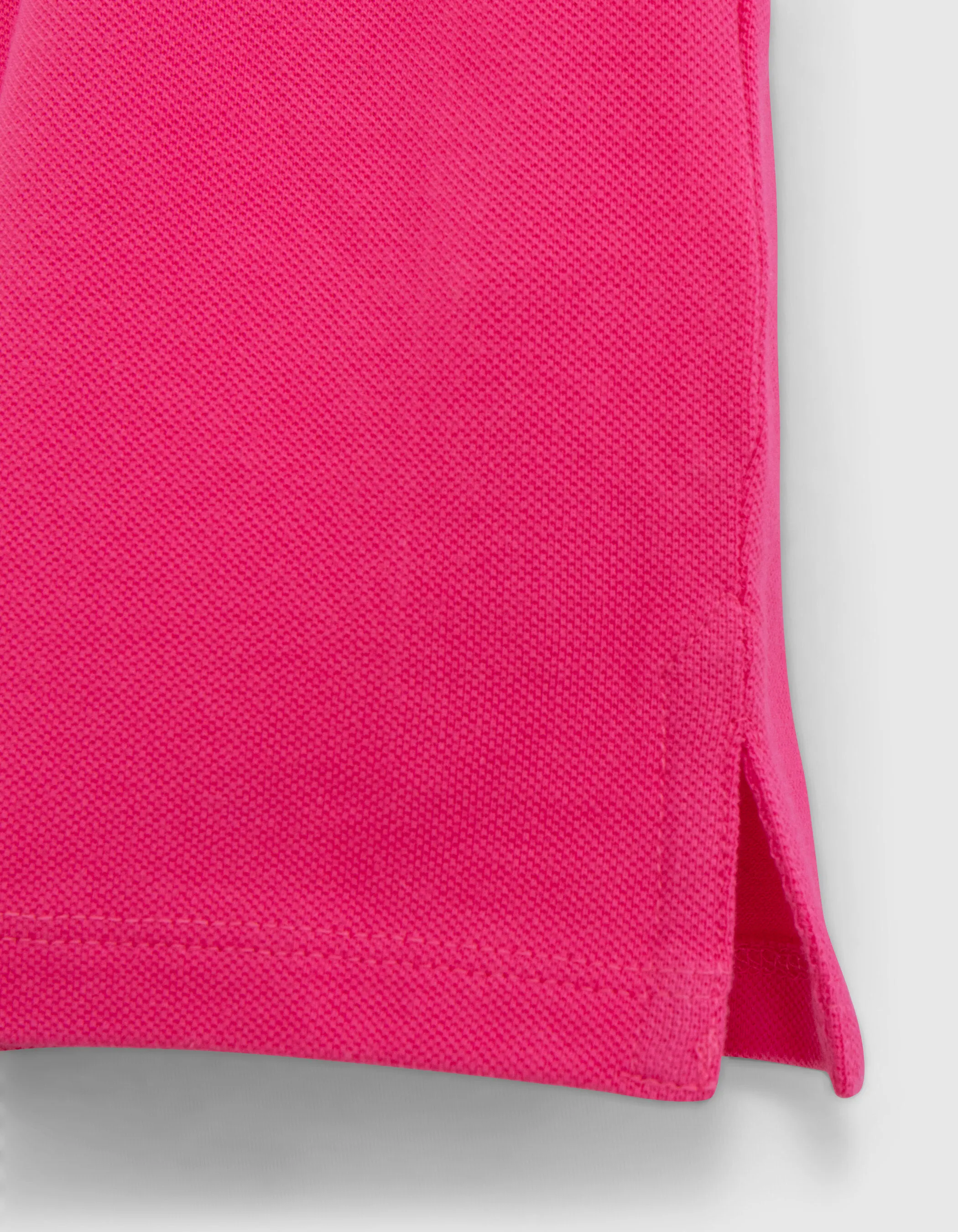 Polo rose coton bio bords-côtes rayés rouge garçon