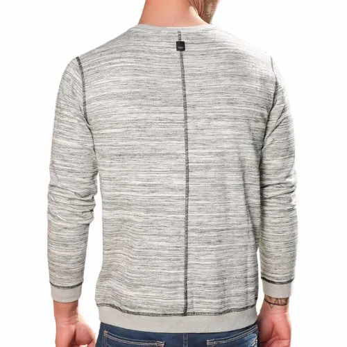 Pull Japan Rags homme modèle Spur coton gris chiné