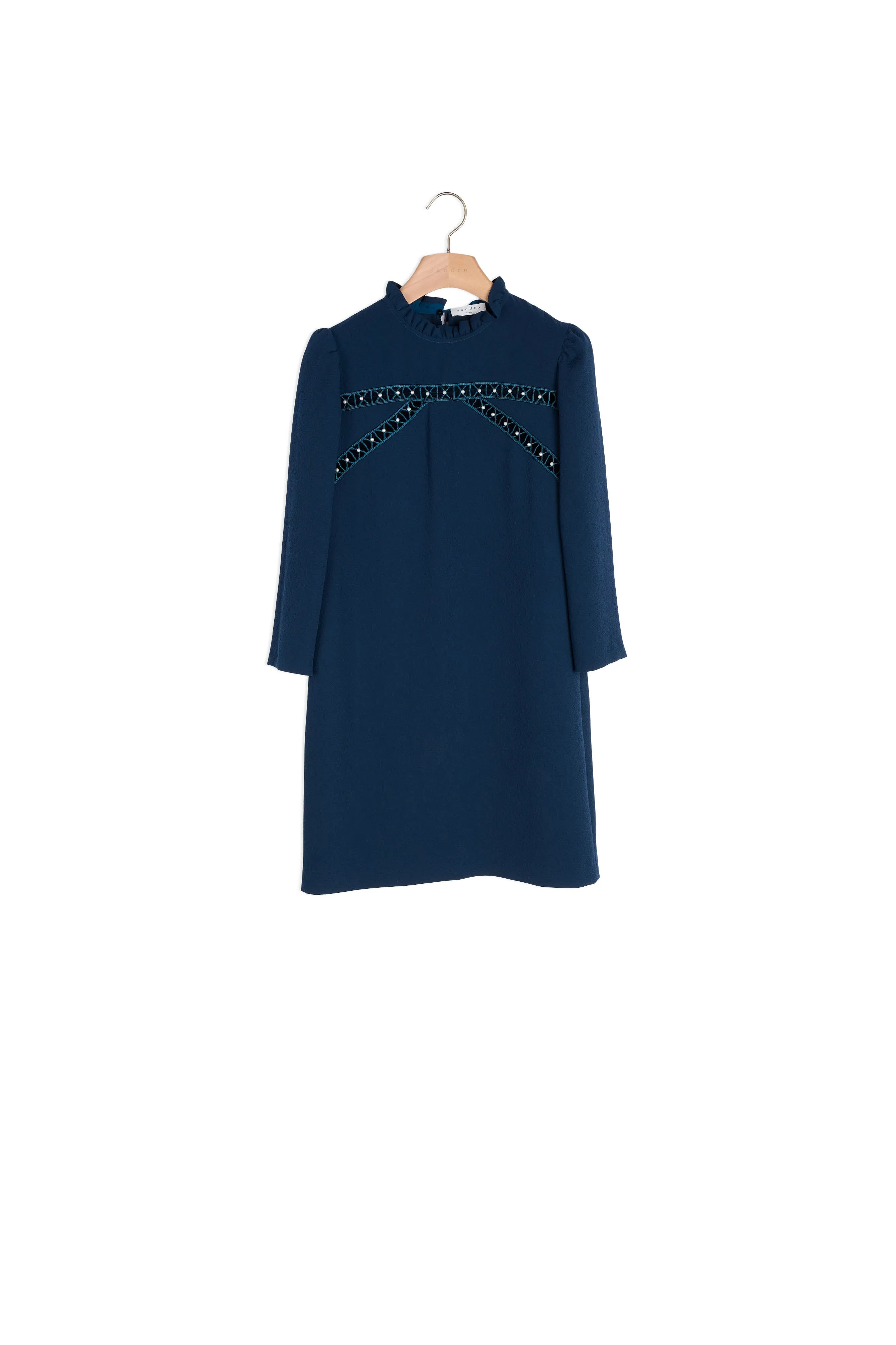 Robe droite col montant
