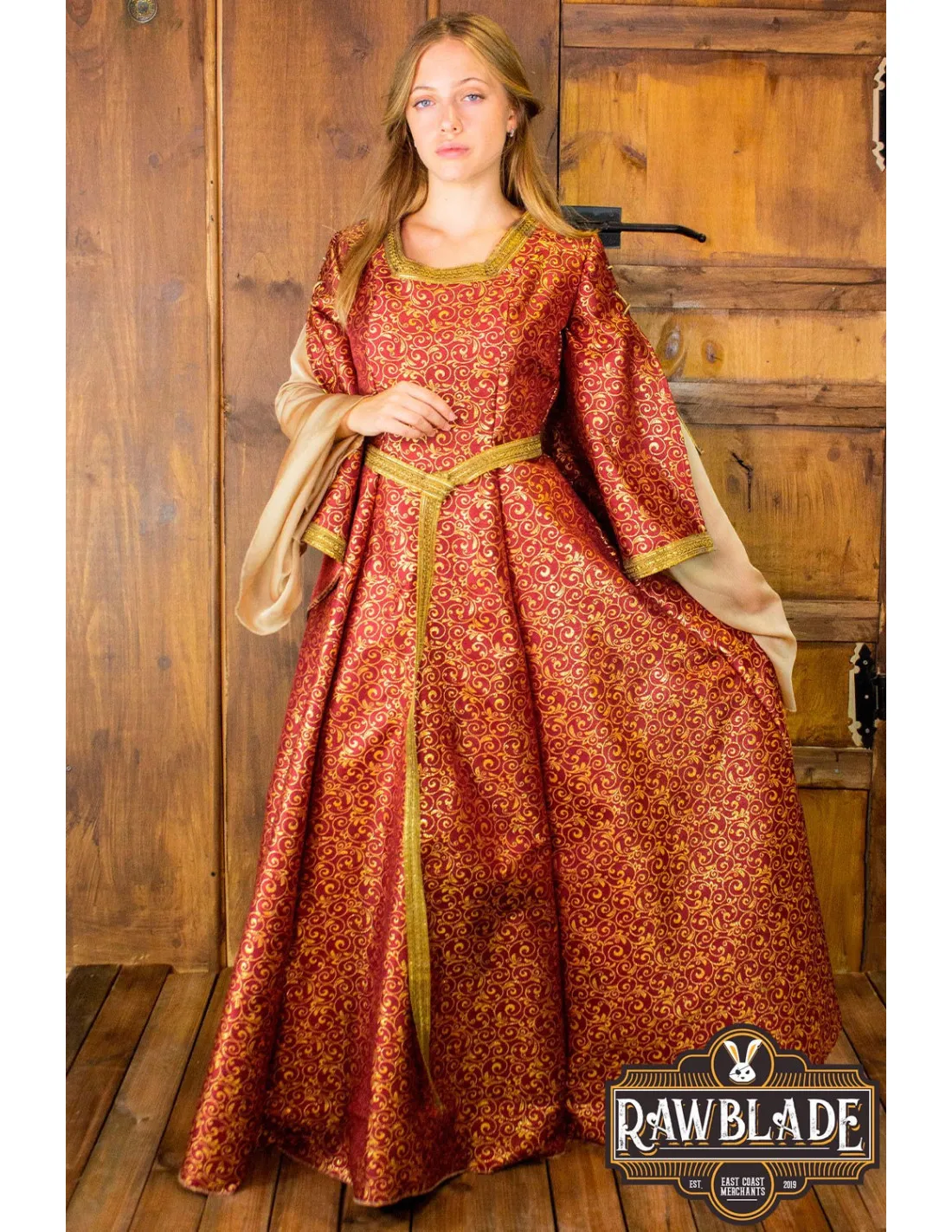 Robe Médiévale Noble d'Aquitaine - Rouge ⚔️ Boutique Épées