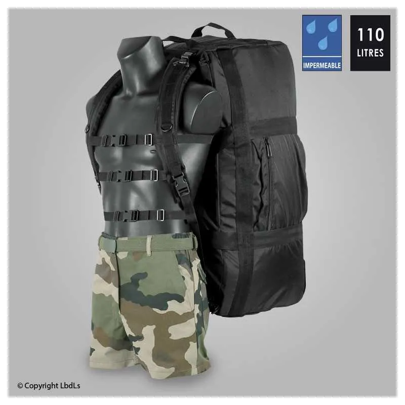 Sac Cargo noir 100L à roulettes