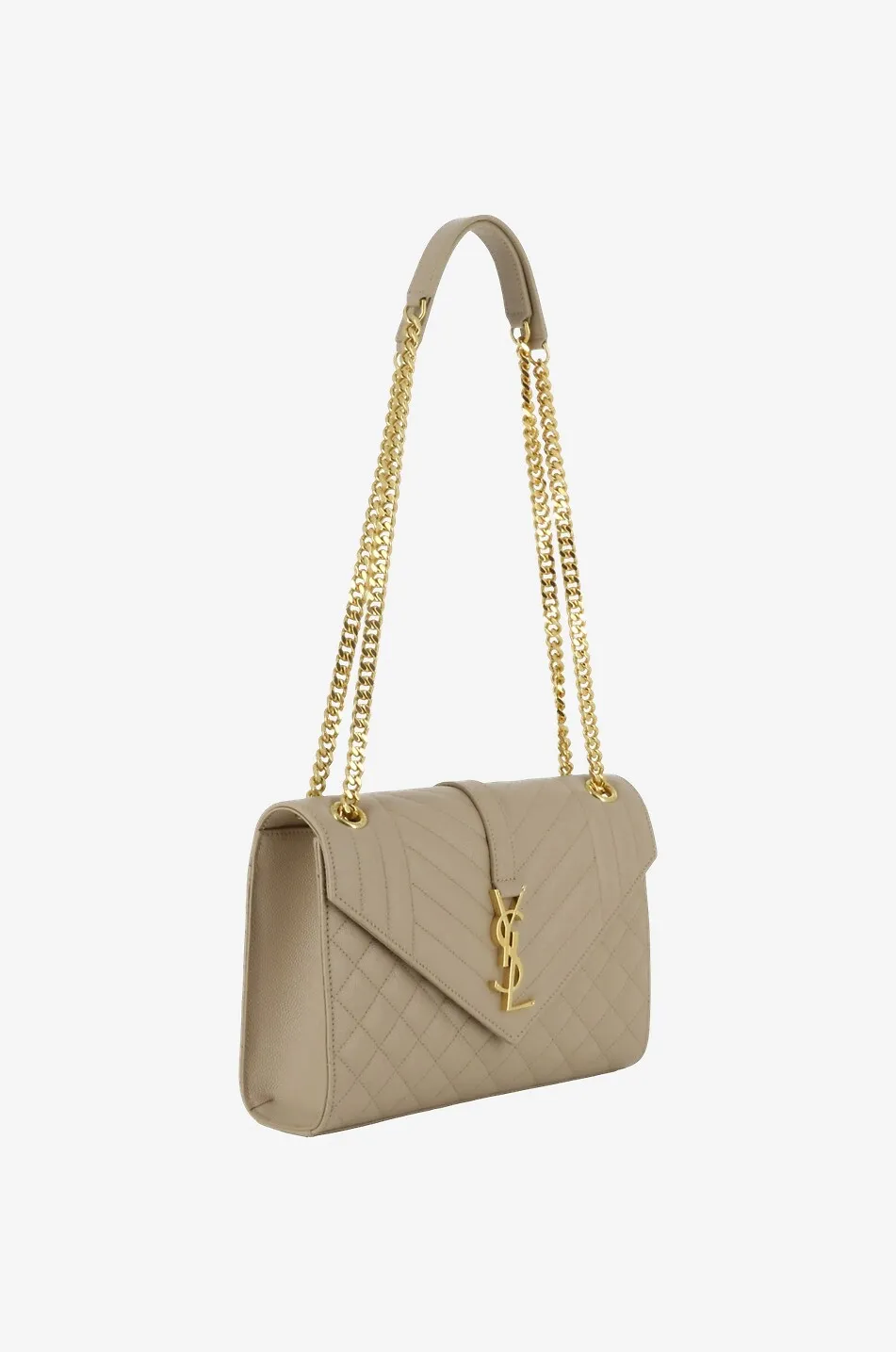 Sac porté épaule en cuir grain de poudre Envelope Medium Mix Matelassé