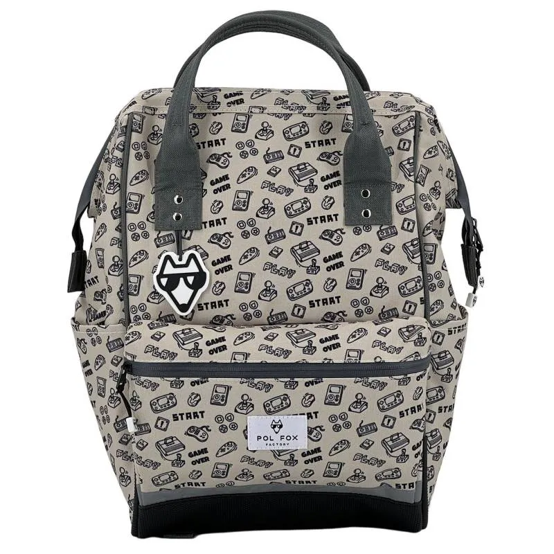 Sac à dos futé Pol Fox Gamer motifs jeux vidéos SDFUGA