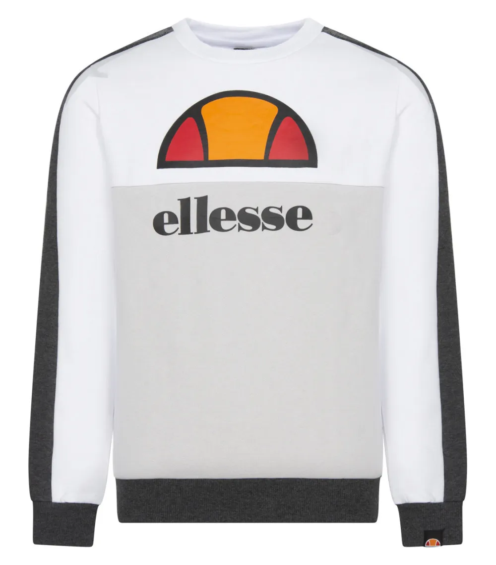 Sweat Junior Garçon Ellesse en coton avec manches longues et col rond  gris clair