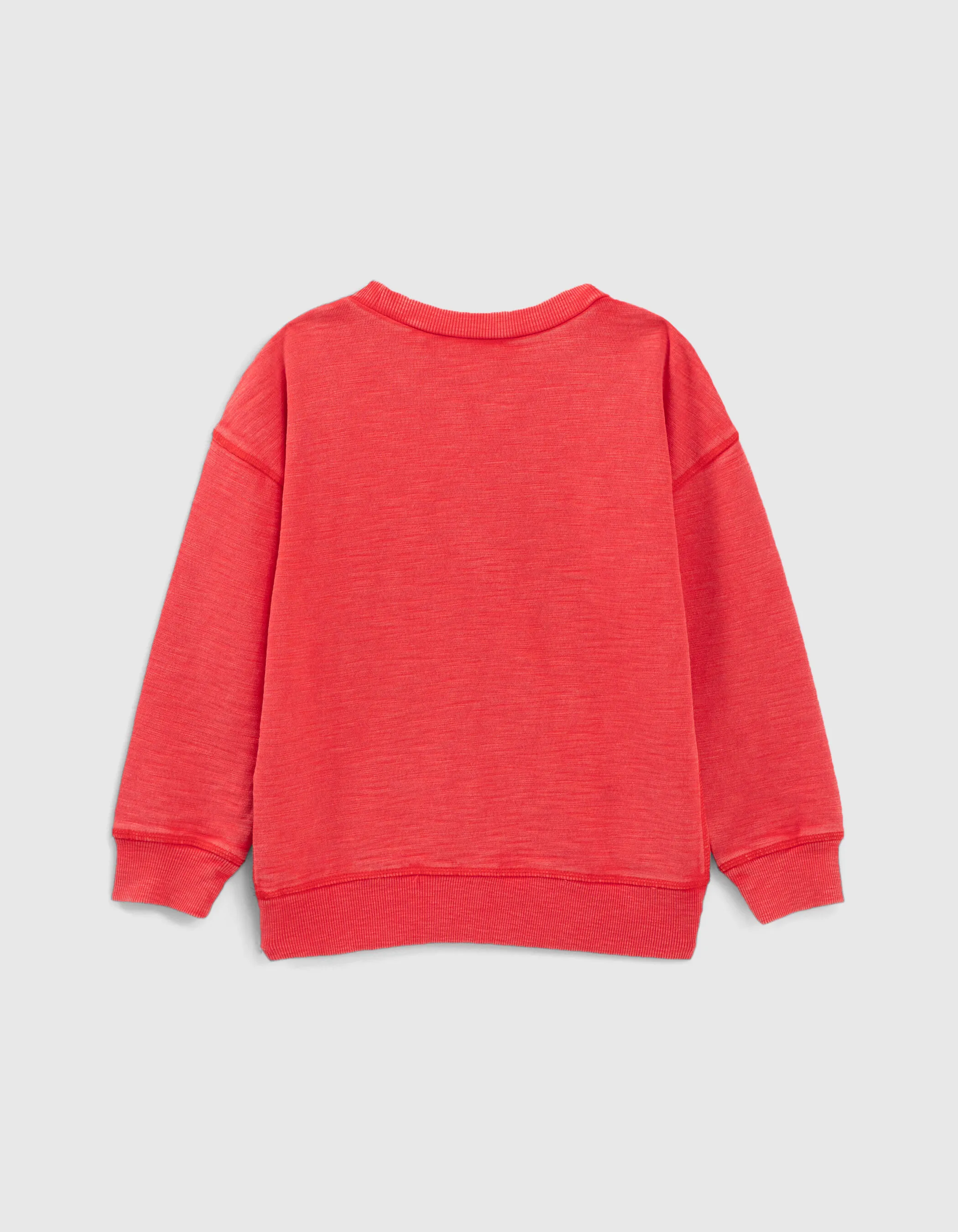 Sweat rouge moto et message embossés garçon
