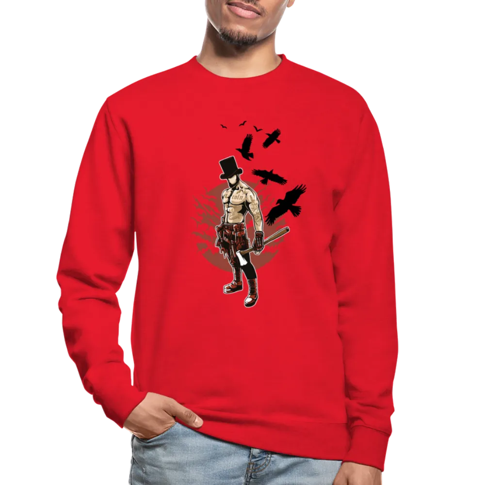 Sweat-shirt Unisex Corbeaux et Homme à la Hache