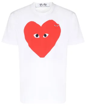 T-Shirt Comme Des Garçons PLAY maxi cœur blanc et rouge