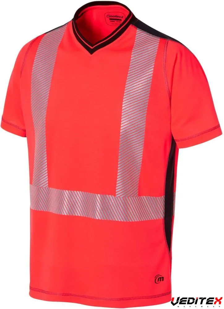 T-shirt manches courtes haute visibilit&eacute; col V - CLASSE 2 