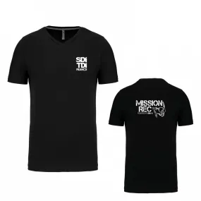 T-shirt Mission REC homme col V (marquage cœur et dos)