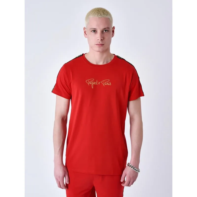 T-shirt uni logo brodé kaki clair homme - Project X Paris | wimod