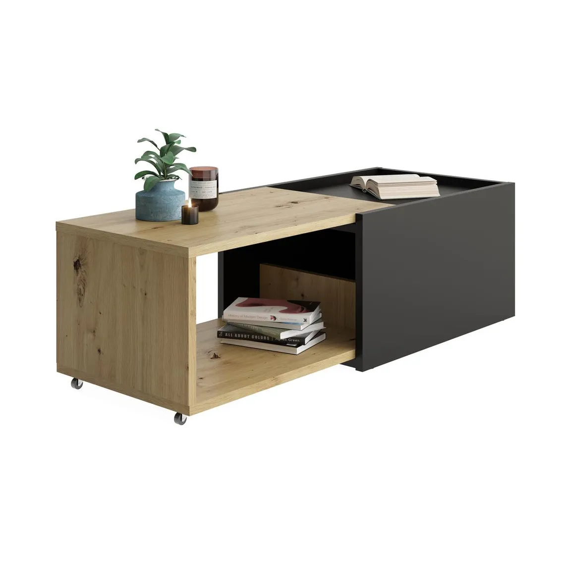 Table Basse Couleur Chêne Noir SLIDE | Table basse 3 SUISSES