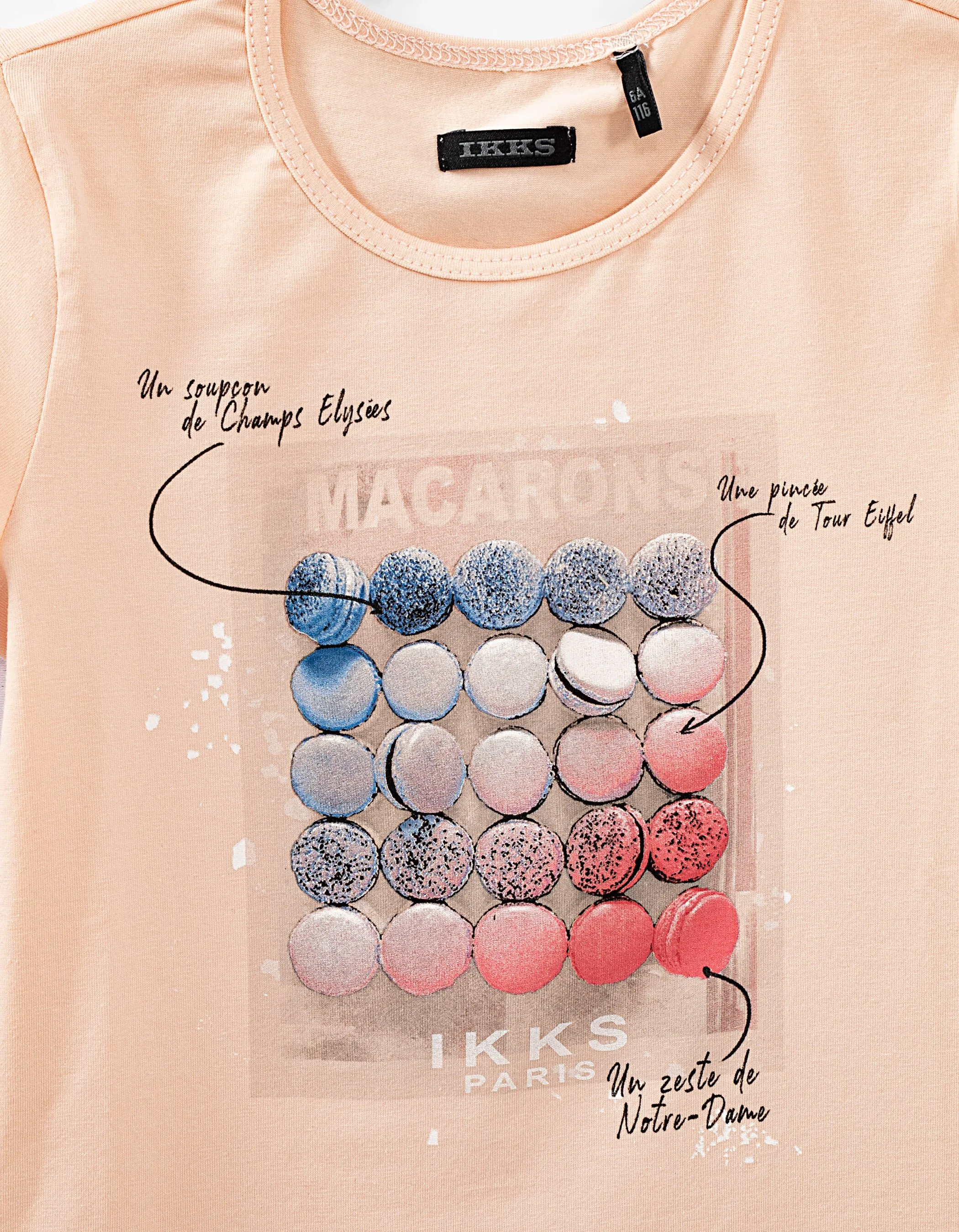 Tee-shirt rose poudré visuels macarons fille 