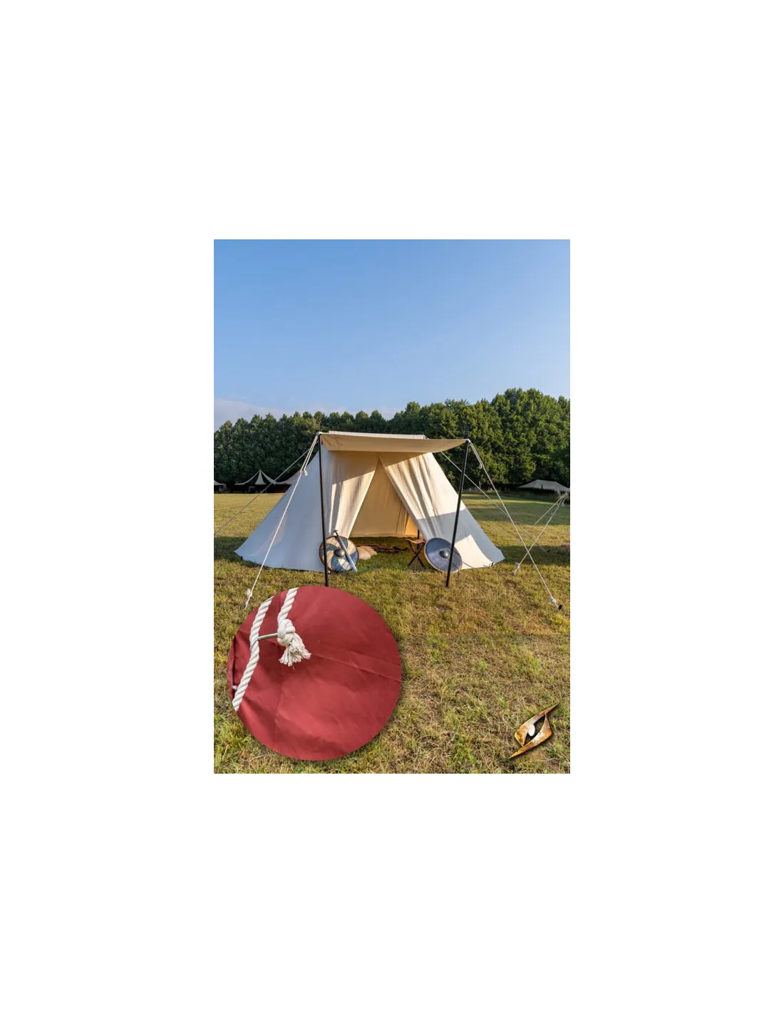 Tente médiévale rouge pour guerriers intrépides, 4 x 6 mts. ⚔️ Boutique Épées