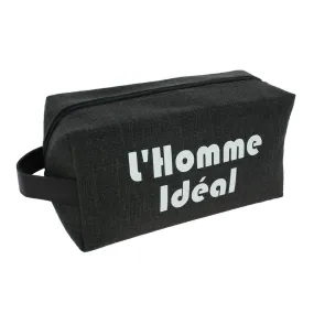 Trousse de toilette gris foncé Homme Idéal, M, confectionnée en France