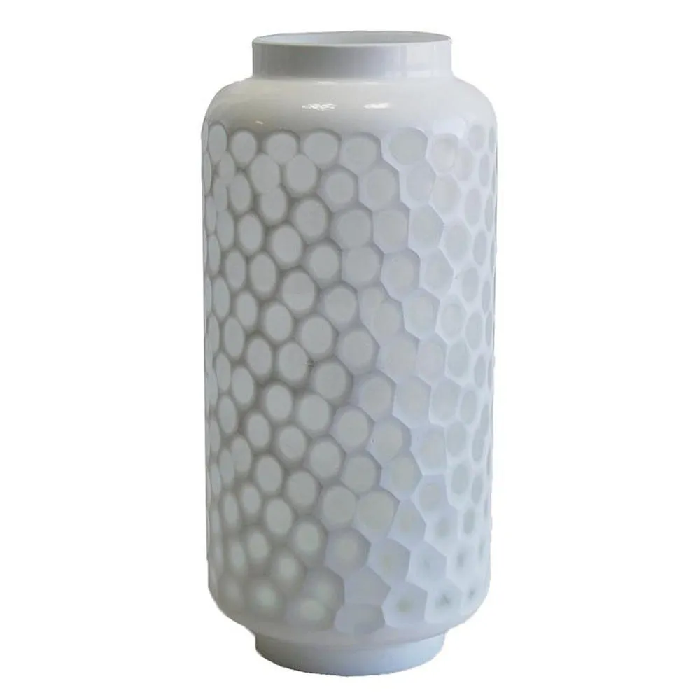 Vase nid d'abeille en verre teinté