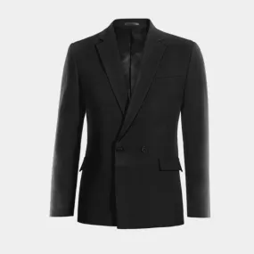 Veste croisée noire en Pure Laine super 100s