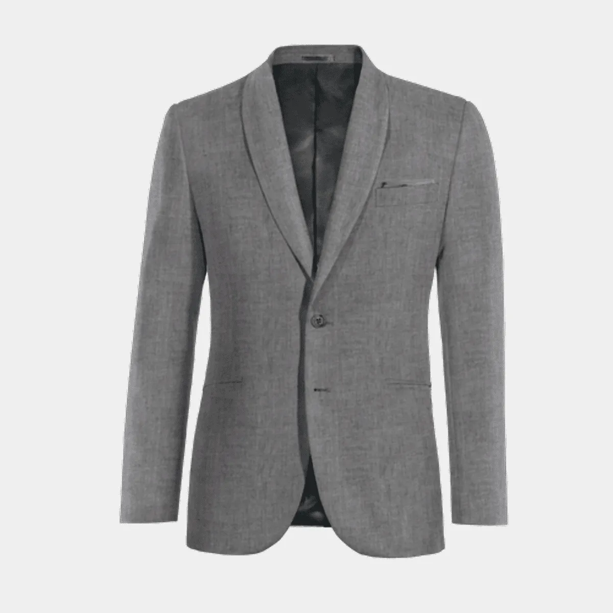 Veste grise en lin légère col châle