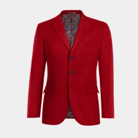 Veste rouge en velours slim fit