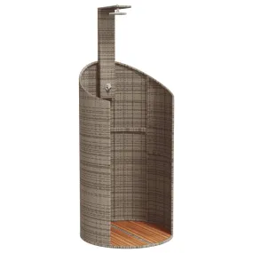 vidaXL Douche d'extérieur gris 100x100x241,5 cm poly rotin bois acacia | vidaxl-fr