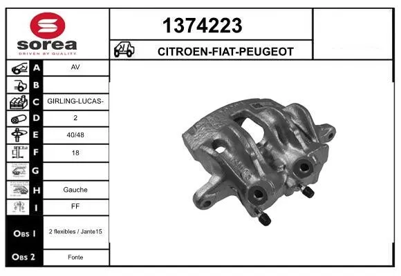 Étrier de frein SNRA 1374223 